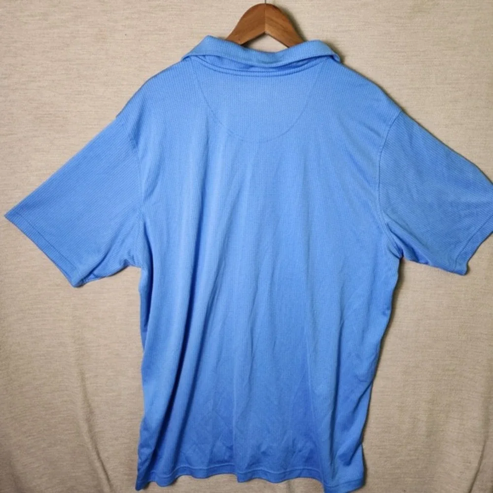 Bolle Mens XXL Blue Geometric‎ Micro Pattern Short Sleeve Performance Golf Polo
